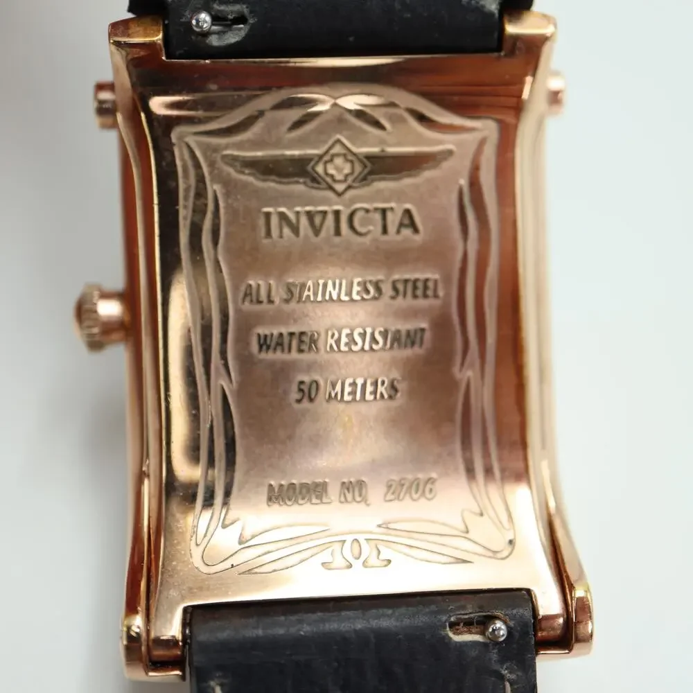 Invicta Time Square Rose Gold Tone Swiss Watch RARE Quartz 2706 w New Battery